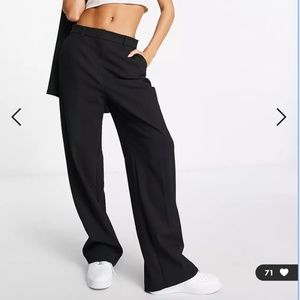 Selected Femme wide leg pants in black